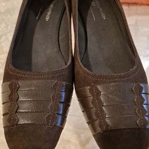 Donald J Pliner brown suede shoes size 10